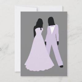 Invitación Boda De Dos Novias (Lilac Y Gris)