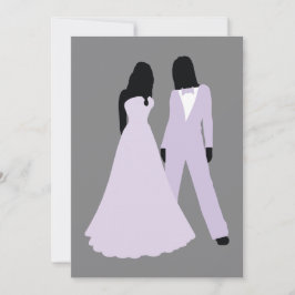 Invitación Boda De Dos Novias (Lilac Y Gris)