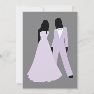 Invitación Boda De Dos Novias (Lilac Y Gris)