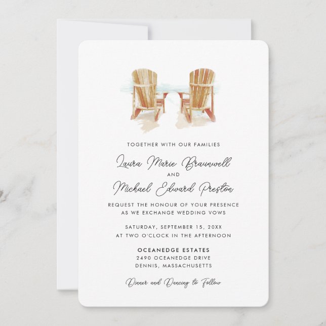Invitación Boda de dos telarañas acuáticas (Anverso)