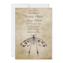 Boda de dragonfly de color de agua ventilado simpl