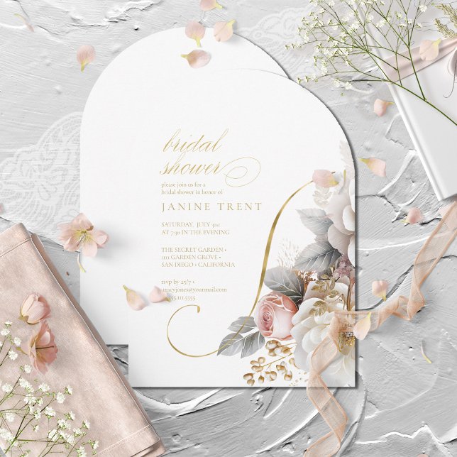 Invitación Boda de drama floral Arco de ducha de novia ID1022 (Subido por el creador)