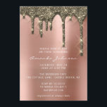 Invitación Boda de ducha de novia Cumpleaños Rosa de oro<br><div class="desc">Para una elegante invitación moderna a la moda Smile All Day! FlorenciaK diseño</div>