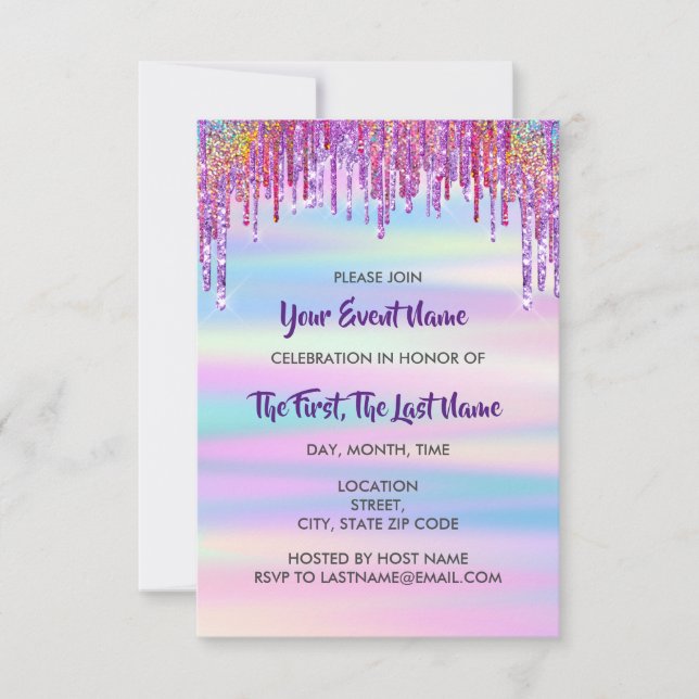 Invitación Boda de ducha de novia Dulce Holograma 16 (Anverso)