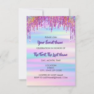 Invitación Boda de ducha de novia Dulce Holograma 16