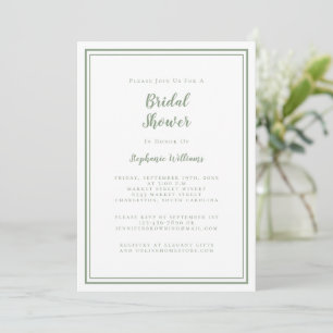 Invitación Boda de ducha de novia moderno Elegante Sage Green