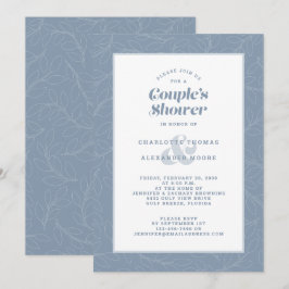Invitación Boda de ducha de pareja con capucha azul moderno