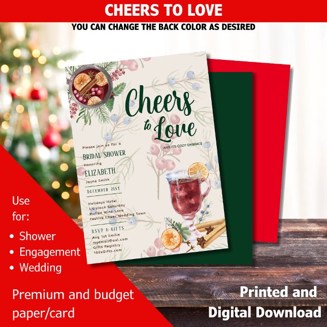 Invitación Boda de ducha de vino mulled, invierno de LeahG (Subido por el creador)