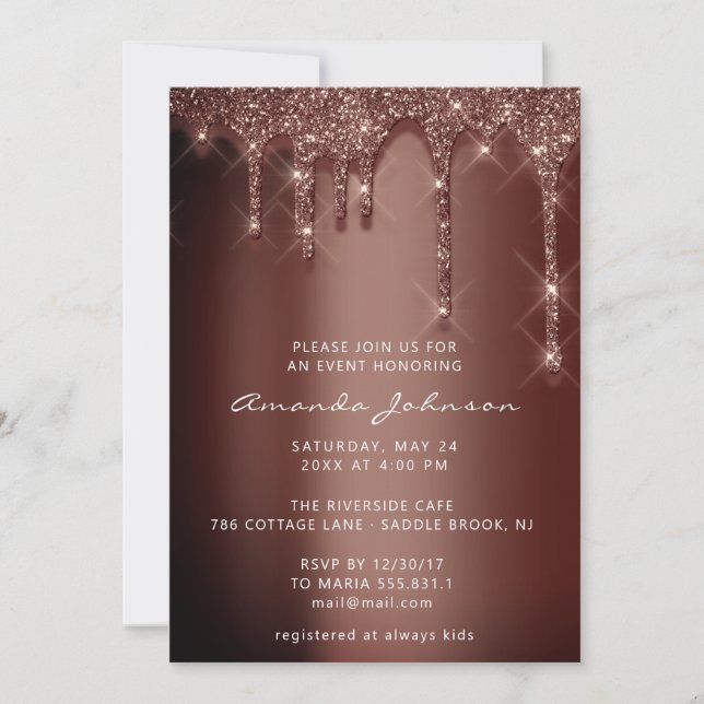 Invitación Boda de ducha nupcial Perforaciones de chocolate a (Anverso)