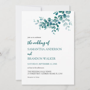 Invitación Boda de ecología de eucalipto minimalista