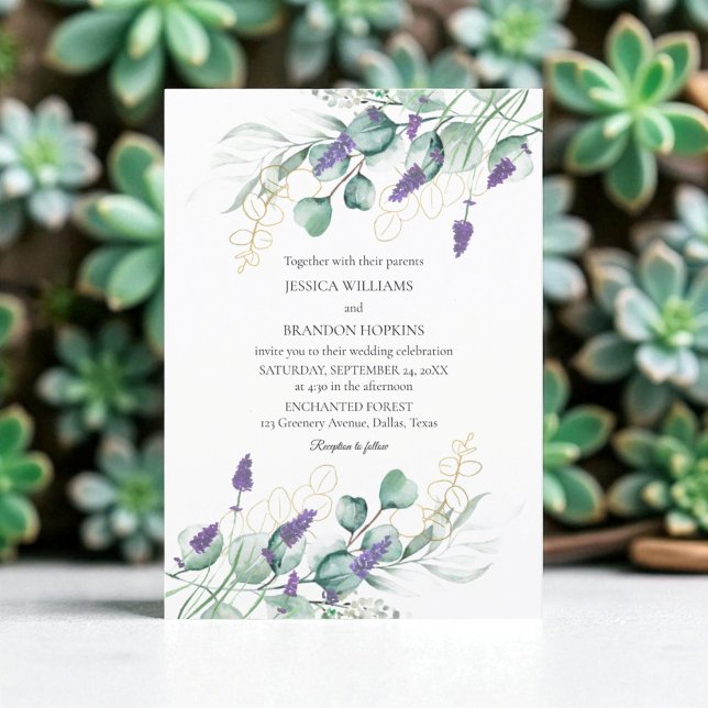 Invitación Boda de ecología de Eucalyptus Lavender (Subido por el creador)