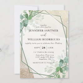 Invitación Boda de ecología del eucalipto verde del sabio del