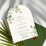 Invitación Boda de Ecología y Arco de Oro Botánico<br><div class="desc">Enmarca tu historia de amor con la elegancia moderna usando nuestra Invitación a la Boda del Arco de Oro y la vegetación Eucalyptus. Este diseño único presenta una plantilla contemporánea en forma de arco adornada con delicados ilustraciones acuáticos de exuberante vegetación eucaliptus, aportando un toque de belleza natural a su...</div>