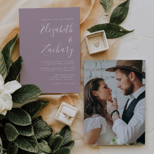 Invitación Boda de edredón moderno con guión mínimo