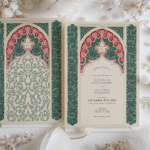 Invitación Boda de efecto de encaje eterno estilo Art Nouveau