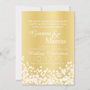 Invitación Boda de efecto de luz dorada