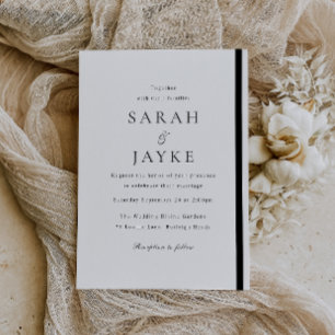 Invitación Boda de elegancia blanca y negra