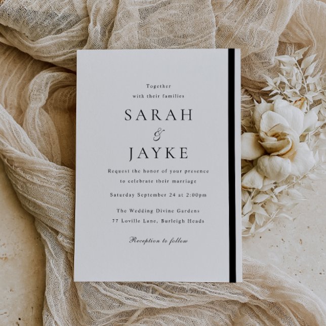Invitación Boda de elegancia blanca y negra (Subido por el creador)