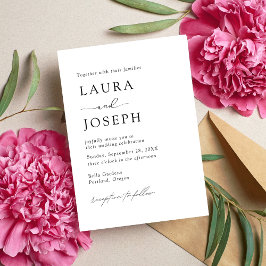 Invitación Boda de elegancia blanca y negra personalizado