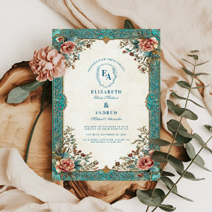 Invitación Boda de Elegancia Botánica del Viejo Mundo