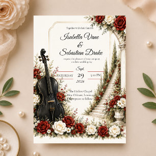 Invitación Boda de Elegancia de Jardín Musical Romántico