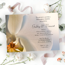 Invitación Boda de elegancia de orquídeas blancas para la cen