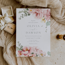 Invitación Boda de Elegancia Divina Verde Rubor & Sage