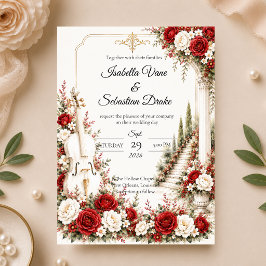 Invitación Boda de elegancia en la escalera de violonchelo ro