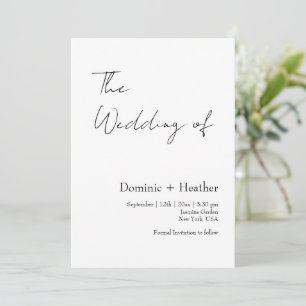 Invitación Boda de elegancia Minimalista de moda