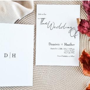 Invitación Boda de elegancia Minimalista de moda