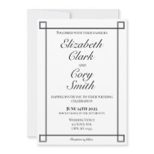 Boda de elegancia Minimalista simple en blanco y n