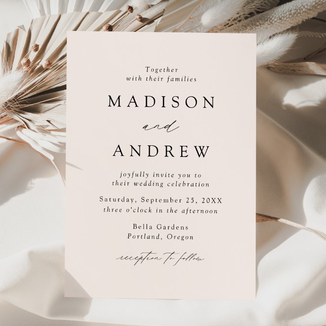 Invitación Boda de Elegancia Moderna Cream (Subido por el creador)