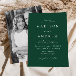 Invitación Boda de Elegancia Moderna en Verde