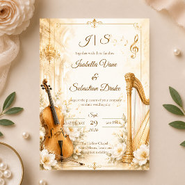 Invitación Boda de Elegancia Musical Lujosa