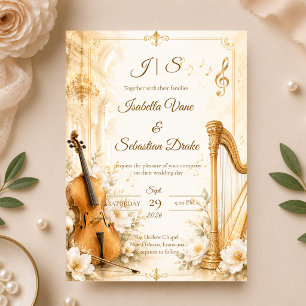 Invitación Boda de Elegancia Musical Lujosa
