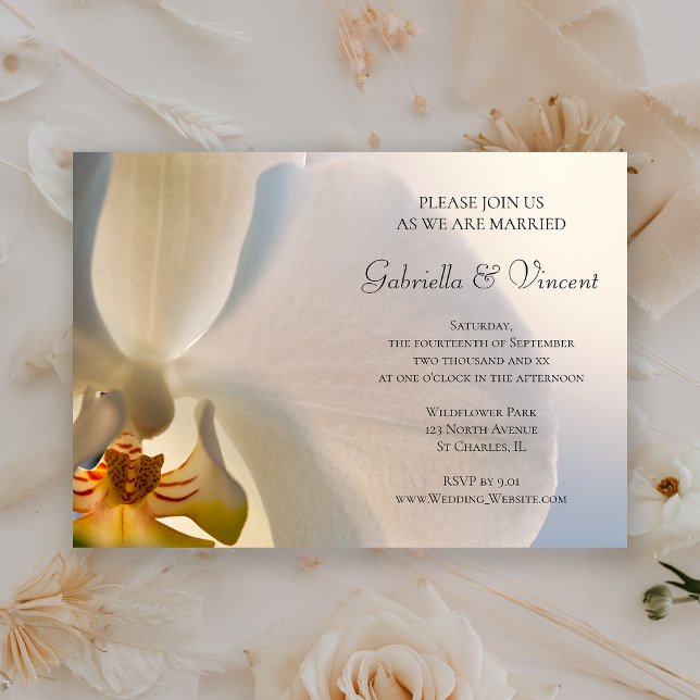 Invitación Boda de Elegancia Orquídea Blanca (Subido por el creador)