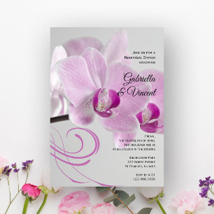 Invitación Boda De Elegancia Orquídea Rosa Cena