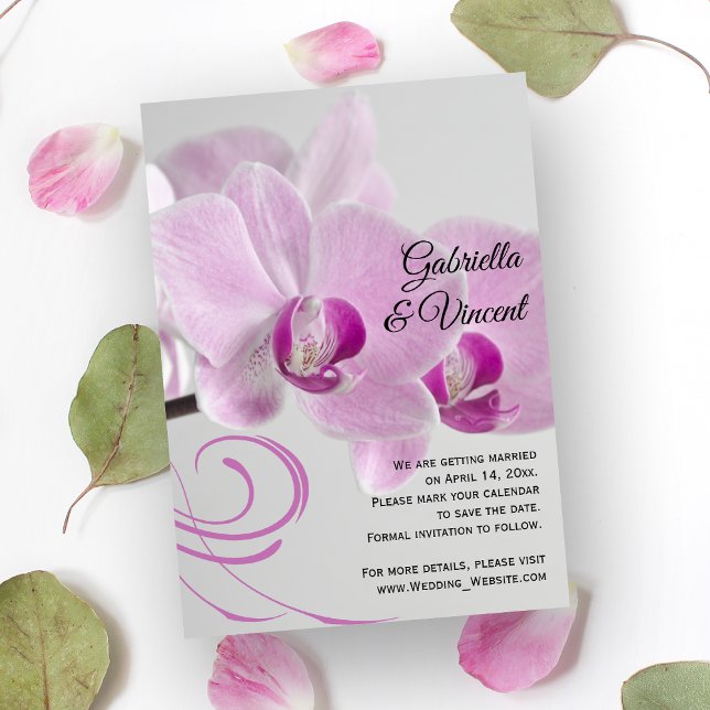 Invitación Boda de Elegancia Orquídea Rosa Salva la Fecha (Subido por el creador)