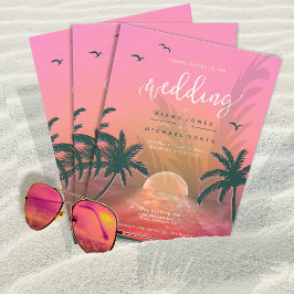 Invitación Boda de elevación del sol de la isla tropical L2 r