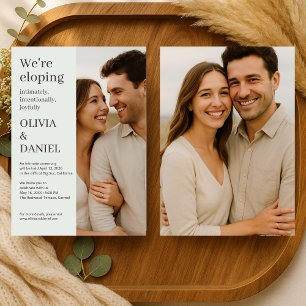 Invitación Boda de Elopamiento Minimalista en Verde Salvia Fo