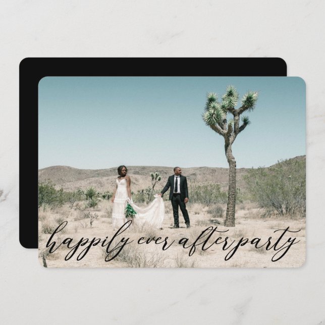 Invitación Boda de Elopement de Caligrafía Moderna Elegante (Anverso / Reverso)