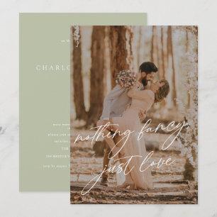 Invitación Boda de Elopement de Foto de Salvia de Caligrafía 