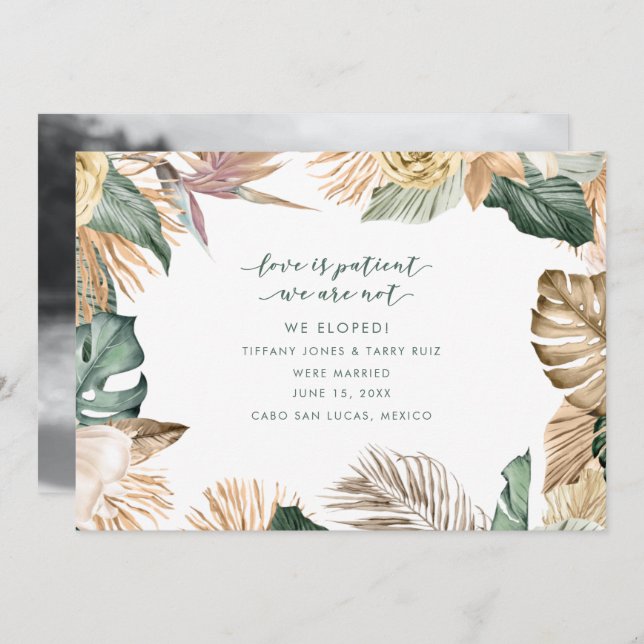 Invitación Boda de Elopement de fotos de playa (Anverso / Reverso)