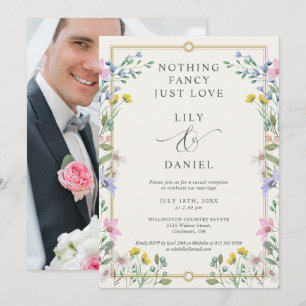 Invitación Boda de Elopement de Recepción de Fotos Florales d