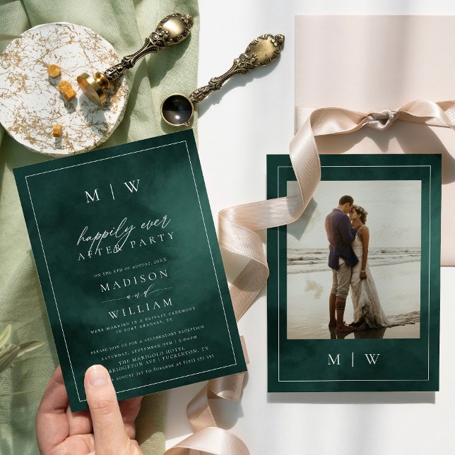 Invitación Boda de Elopement Elegant de Emerald Green (Subido por el creador)