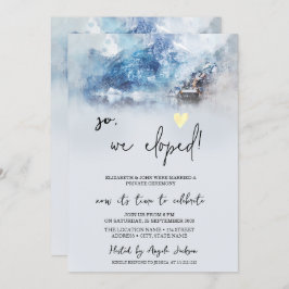 Invitación Boda de Elopement en el lago de montaña en inviern