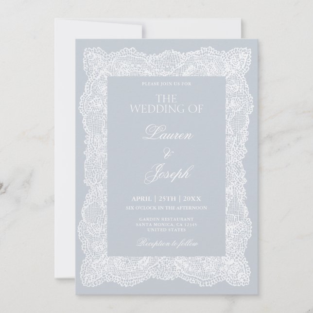 Invitación Boda de encaje (Anverso)
