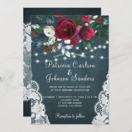 Invitación Boda de encaje de las luces de invierno rusas burg