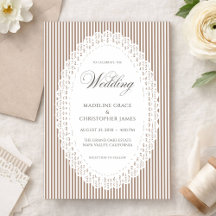 Boda de encaje de raya marrón Mocha