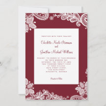 Boda de encaje elegante personalizada foto rojo bl